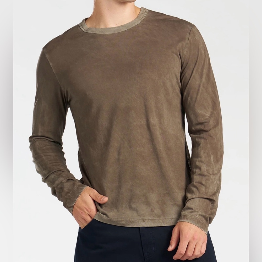 Cotton Citizen 100% Supima Cotton Long Sleeve Crewneck Shirt in Vintage Taupe
